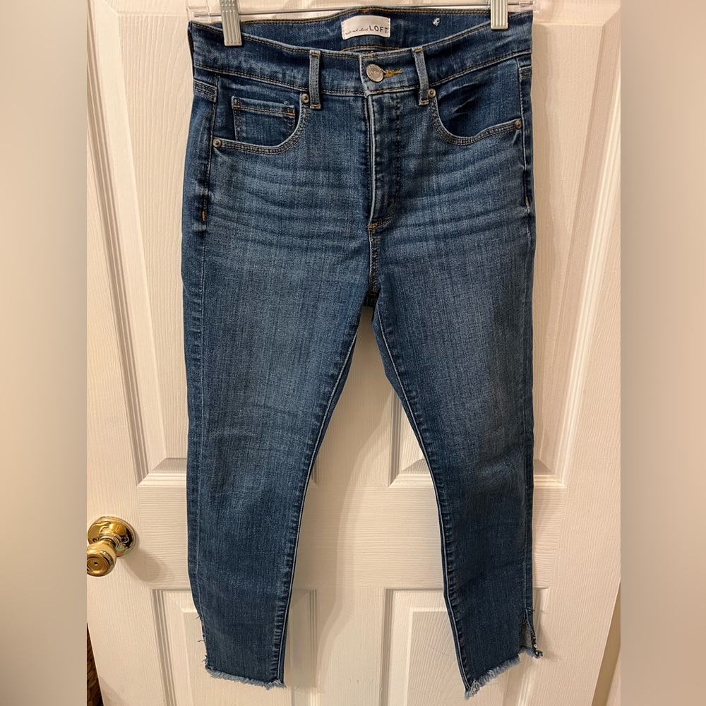 Loft denim high waist skinny jeans petite
